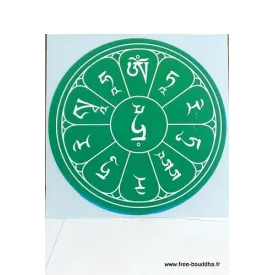 Sticker adhésif Mantra de Tara Verte - Stickers autocollants bouddhistes