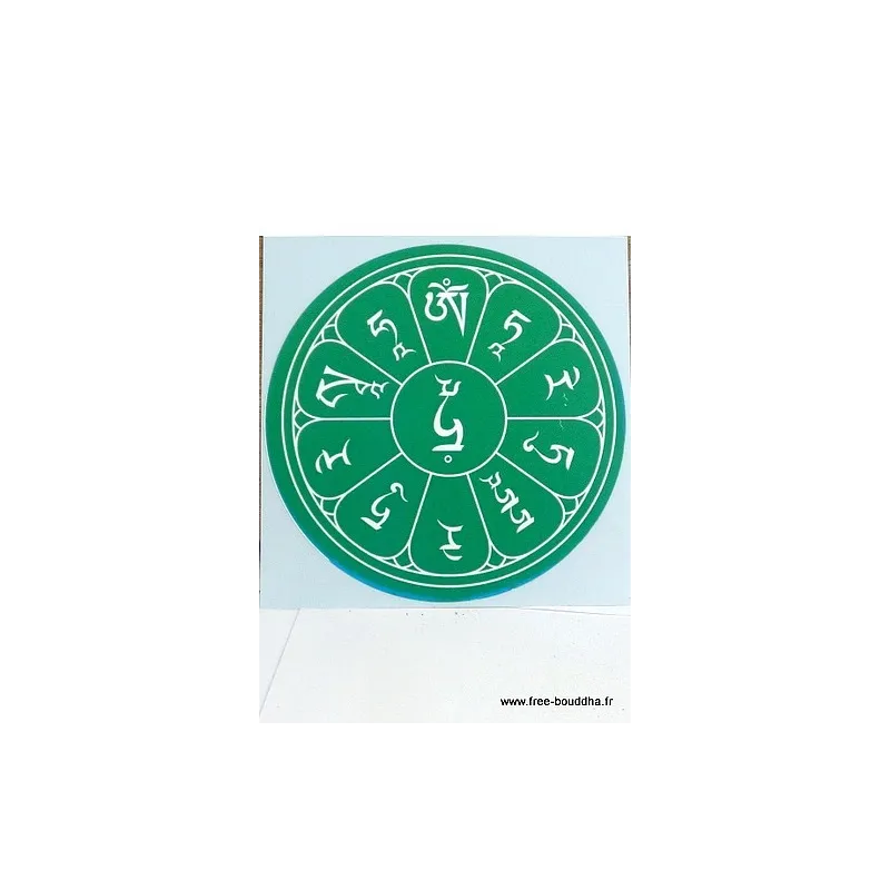 Sticker adhésif Mantra de Tara Verte - Stickers autocollants bouddhistes