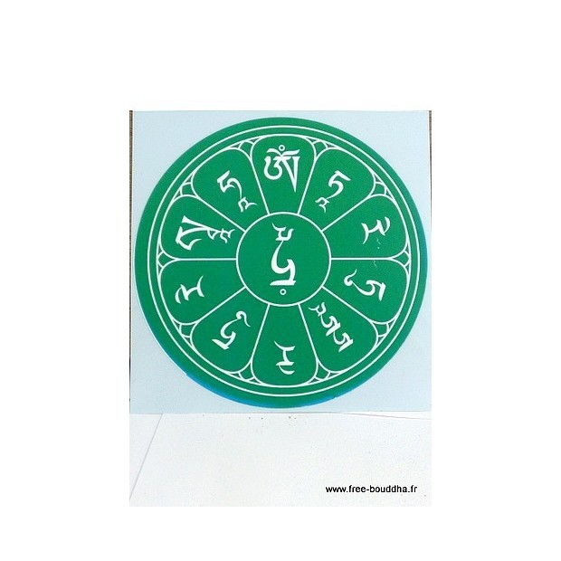 Sticker adhésif Mantra de Tara Verte Stickers autocollants bouddhistes AUTO4