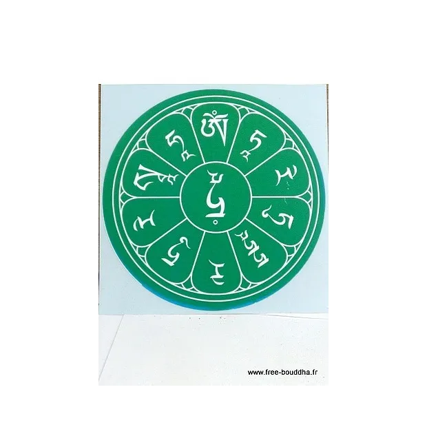 Sticker adhésif Mantra de Tara Verte - Stickers autocollants bouddhistes