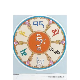 Sticker adhésif MANTRA DE CHENREZI multicolore - Stickers autocollants bouddhistes