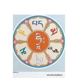 Sticker adhésif MANTRA DE CHENREZI multicolore Stickers autocollants bouddhistes AUTO2