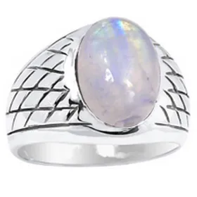 Bague chevalière pour Homme en Pierre de lune - Bagues pierres naturelles