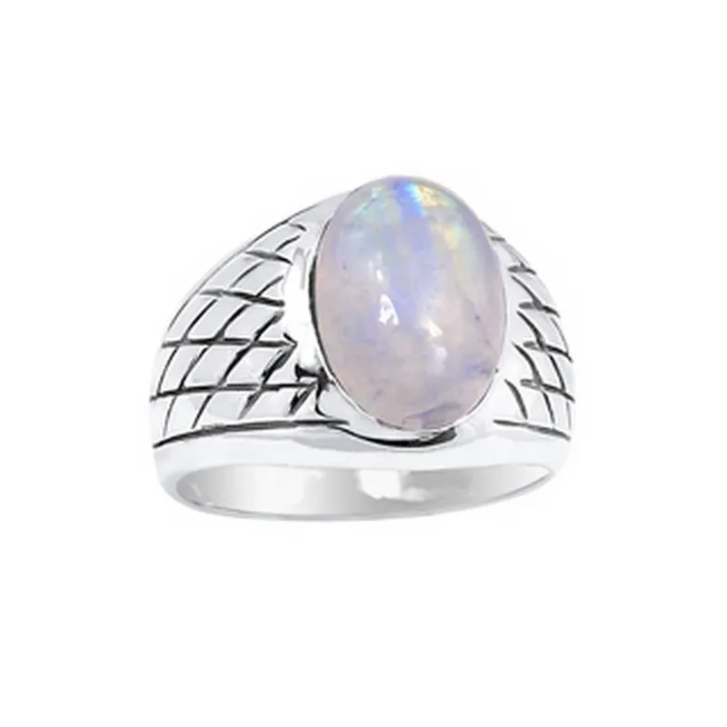 Bague chevalière pour Homme en Pierre de lune - Bagues pierres naturelles