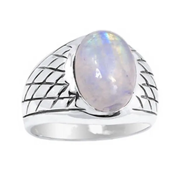 Bague chevalière pour Homme en Pierre de lune - Bagues pierres naturelles