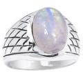 Bague chevalière pour Homme en Pierre de lune Bagues pierres naturelles KB19