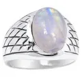 Bague chevalière pour Homme en Pierre de lune - Bagues pierres naturelles