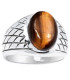 Chevalière pour Homme en Oeil de Tigre Bagues pierres naturelles KB20/wl33