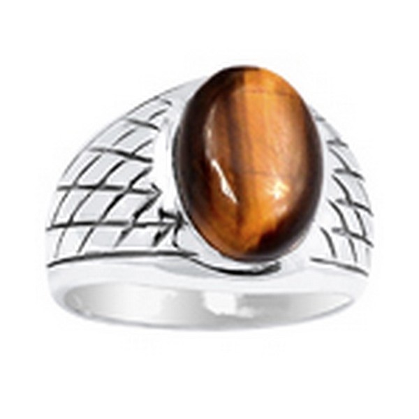 Chevalière pour Homme en Oeil de Tigre Bagues pierres naturelles KB20/wl33