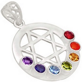 Bijou chakra reiki ETOILE DE DAVID Pendentifs pierres naturelles DA30