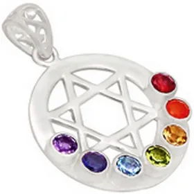 Pendentif Pierre naturelle chakras Etoile de David - Pendentifs pierres naturelles