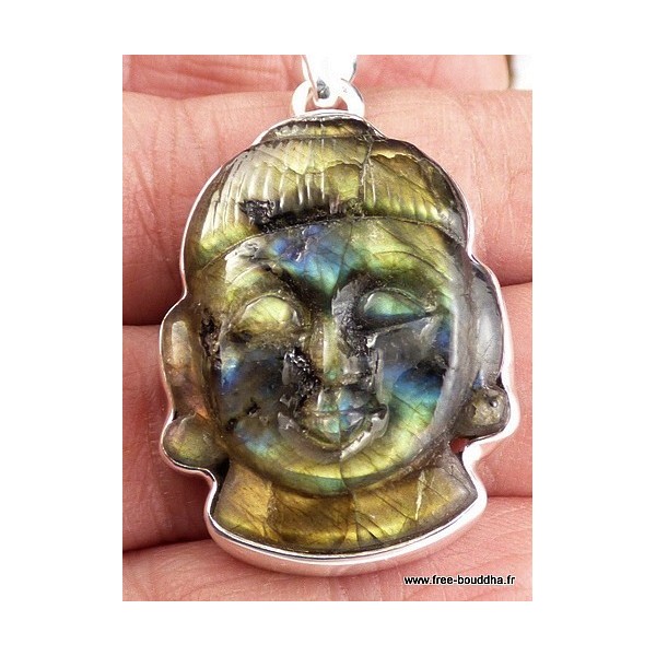Bouddha sculpté en Labradorite Bijoux en Labradorite JA3.9