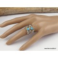 Bague Pierre de lune Turquoise taille 53 Bagues pierres naturelles jew13