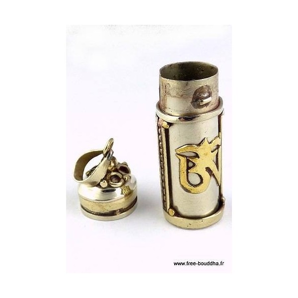 Bijou tibétain pendentif tube poison Om tibétain Pendentifs Ghau TUB3