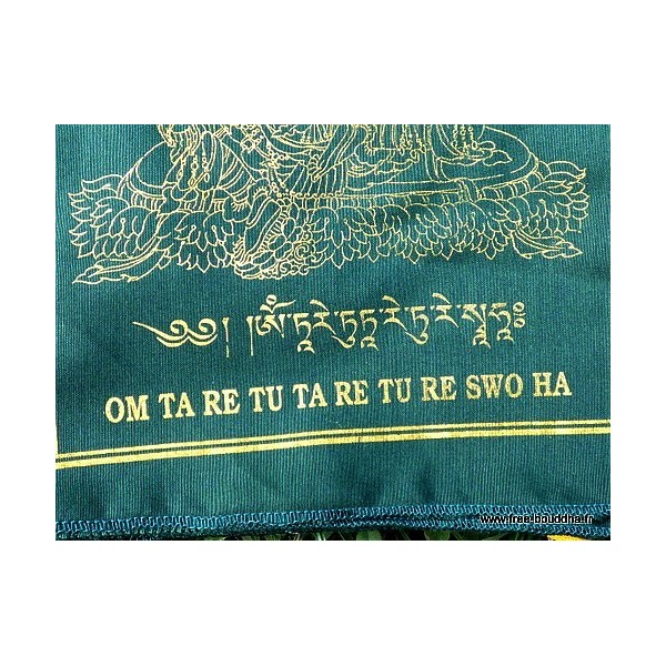 Drapeaux tibétains Tara Verte Objets rituels bouddhistes DRAT3