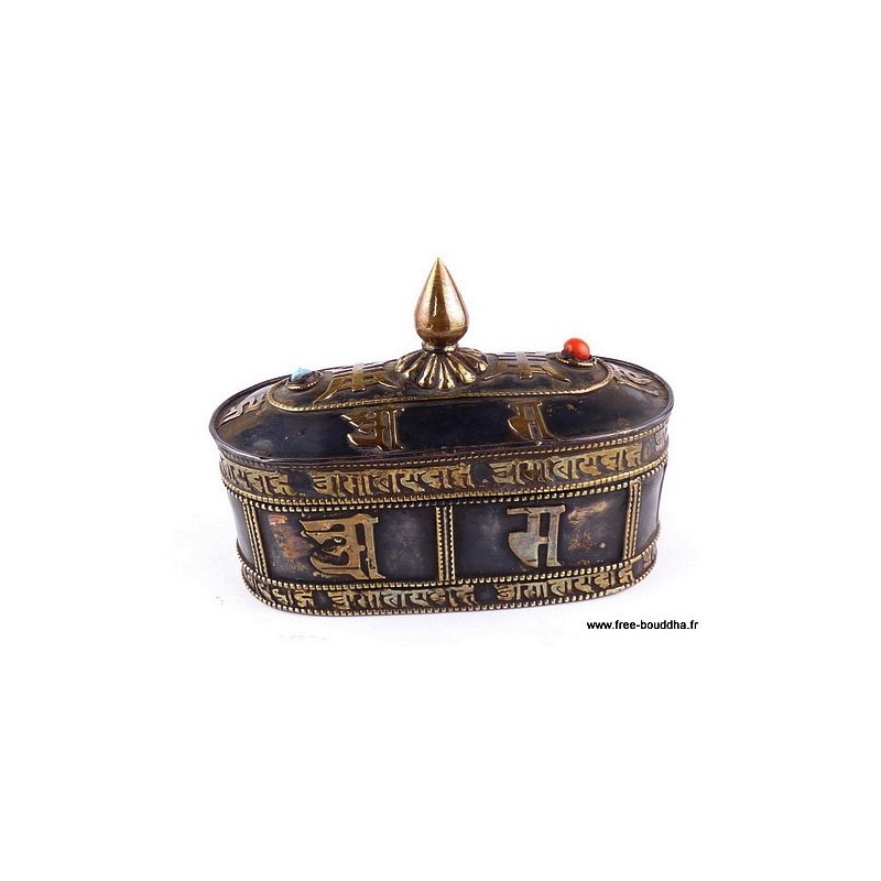 Boîte à bijoux tibétaine Artisanat tibétain bouddhiste BAT3