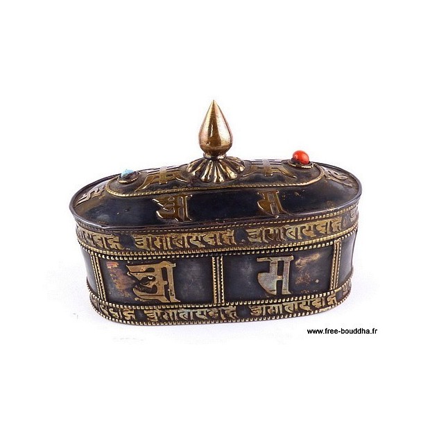 Boîte à bijoux tibétaine Artisanat tibétain bouddhiste BAT3