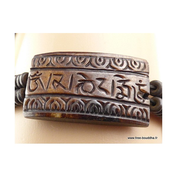 Bracelet tibétain sculpté main Mantra Chenrezi Bracelets tibétains bouddhistes OY2