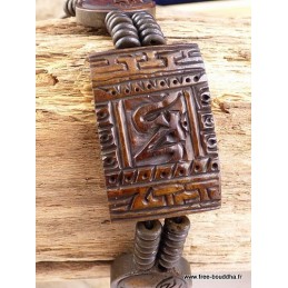 Bracelet tibétain rectangulaire sculpté du Om Bijoux tibetains bouddhistes OY1
