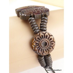 Bracelet tibétain sculpté Yeux de Bouddha Bijoux tibetains bouddhistes OY8