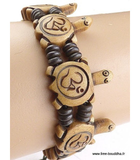 Bracelet tibétain sculpté main Tortues