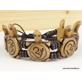 Bracelet tibétain sculpté main Tortues - Bracelets tibétains bouddhistes