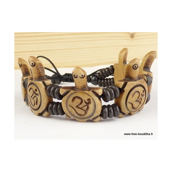 Bracelet tibétain sculpté main Tortues Bracelets tibétains bouddhistes OY7