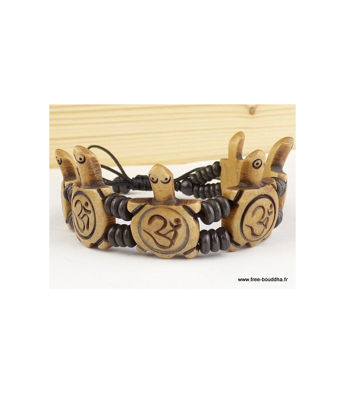 Bracelet tibétain sculpté main Tortues Bracelets tibétains bouddhistes OY7