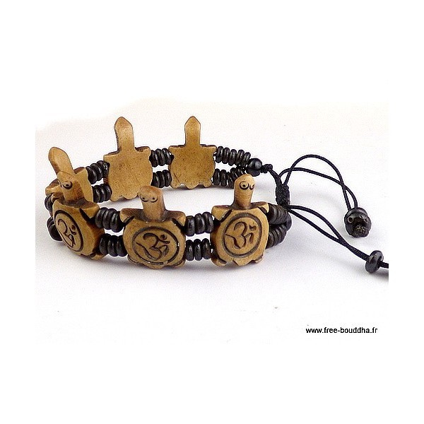 Bracelet tibétain sculpté main Tortues Bracelets tibétains bouddhistes OY7