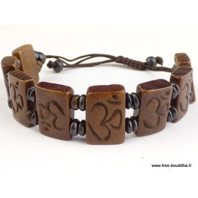 Bracelet tibétain sculpté du Om hindouiste Bijoux tibetains bouddhistes OY5