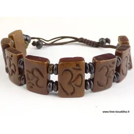 Bracelet tibétain sculpté du Om hindouiste - Bracelets tibétains bouddhistes