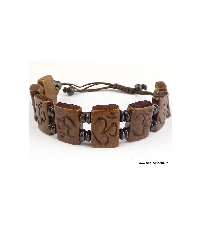 Bracelet tibétain sculpté du Om hindouiste Bracelets tibétains bouddhistes OY5