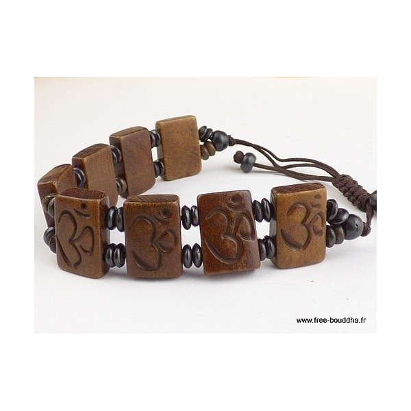 Bracelet tibétain sculpté du Om hindouiste Bracelets tibétains bouddhistes OY5