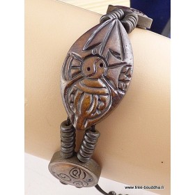 Bracelet tibétain sculpté du Dordje vajra Bracelets tibétains bouddhistes OY6