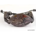 Bracelet tibétain sculpté du double Dordje vajra - Bracelets tibétains bouddhistes