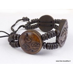 Bracelet tibétain sculpté du Dordje vajra Bijoux tibetains bouddhistes OY6