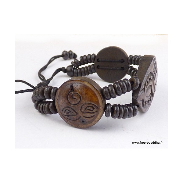 Bracelet tibétain sculpté du Dordje vajra Bracelets tibétains bouddhistes OY6