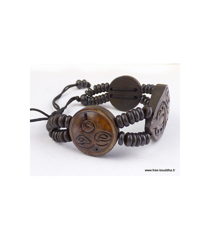 Bracelet tibétain sculpté du Dordje vajra Bracelets tibétains bouddhistes OY6