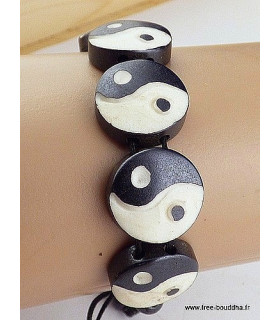 Bracelet tibétain sculpté main Ying yang Bracelets tibétains bouddhistes OY11