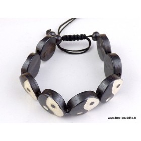 Bracelet tibétain sculpté main Ying yang Bracelets tibétains bouddhistes OY11