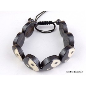 Bracelet tibétain sculpté main Ying yang Bijoux tibetains bouddhistes OY11