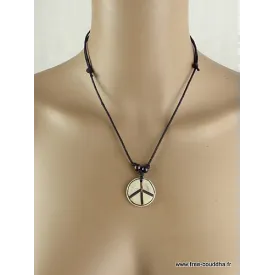 Collier tibétain Peace and Love - Colliers tibétains et népalais