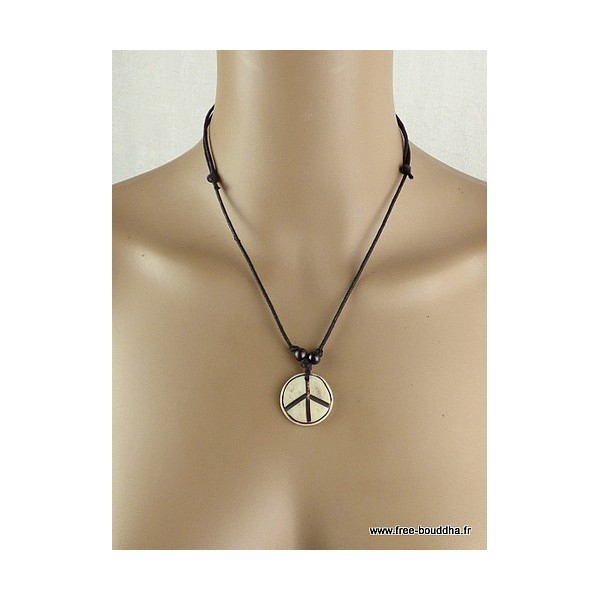 Collier tibétain Peace and Love Bijoux tibetains bouddhistes PAL3