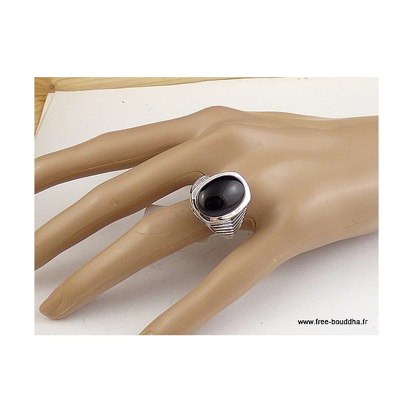Bague Homme en Onyx noir Bagues pierres naturelles BEE52