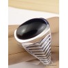 Bague Homme en Onyx noir Bagues pierres naturelles BEE52