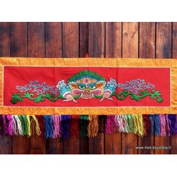Tenture tibétaine Mahakala rouge Tentures tibétaines Bouddha MAHAK3