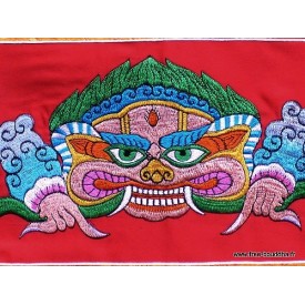 Tenture tibétaine Mahakala rouge Tentures tibétaines Bouddha MAHAK3-a