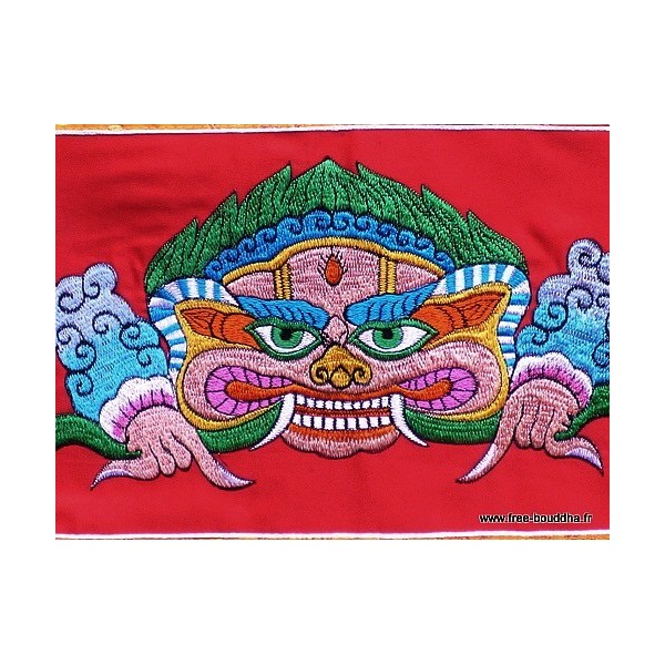 Tenture tibétaine Mahakala rouge Tentures tibétaines Bouddha MAHAK3-a
