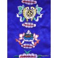 Tenture tibétaine 8 signes auspicieux bleue Tentures tibétaines Bouddha AUS2