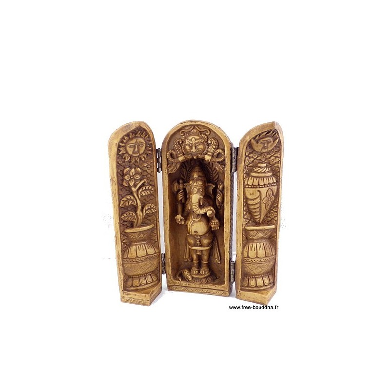 Autel temple bouddhiste portatif Ganesh 20 cm Objets Ganesh TRYP3